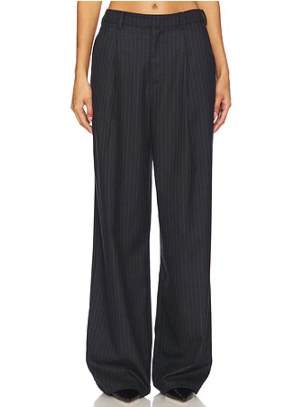 House of Harlow 1960 Navy Pinstripe Wide Leg Trousers Size L Marichelle Pant